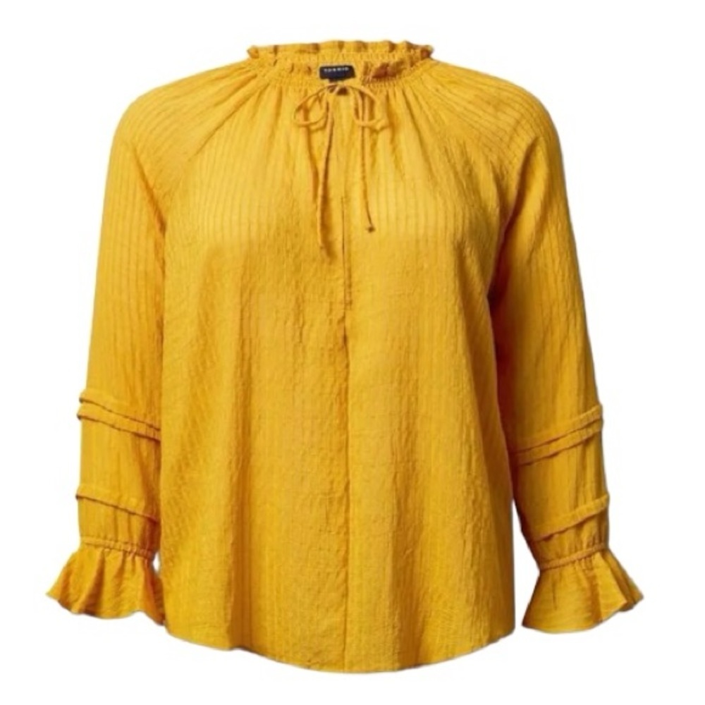 Size 1: Torrid Stripe Gauze Lace-Up Peasant Top